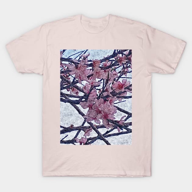 Cherry Blossom Sakura Flowers Blooming Tree Floral Panting T-Shirt by oknoki